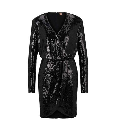 Robe Epalleta Femme Noir Boss