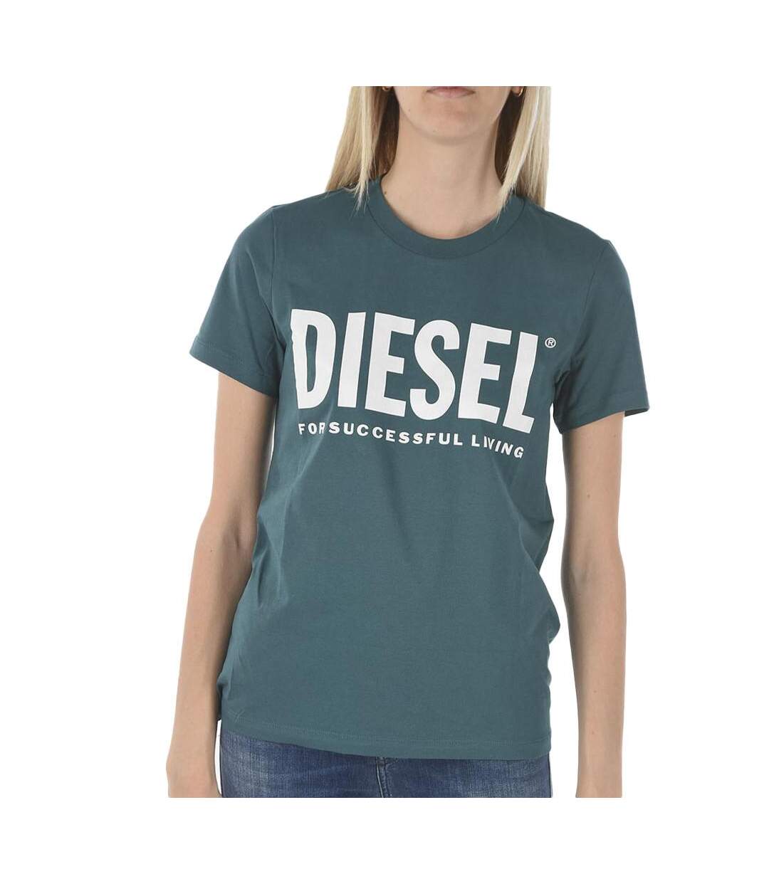 T-shirt bleu canard femme diesel sily - s-1