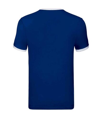 Mens ringer contrast t-shirt royal blue/white Fruit of the Loom