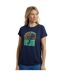 Womens/ladies fly free graphic slub t-shirt dark blue Weird Fish-3
