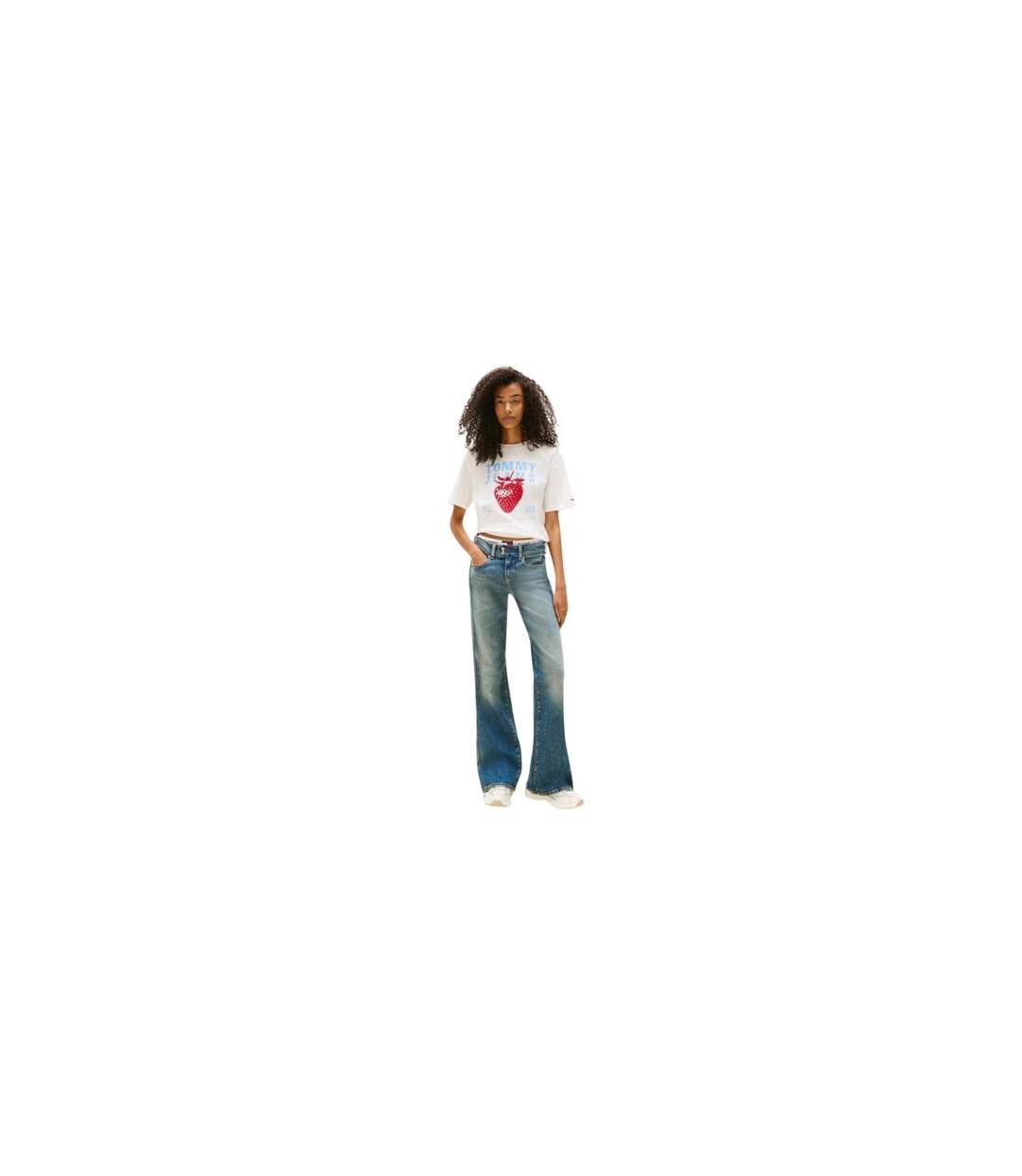 T-shirt Motif/style Fraise Femme Écru Tommy Jeans-1