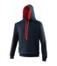 Awdis Varsity Hooded Sweatshirt / Hoodie (New French Navy/Fire Red) - UTRW165