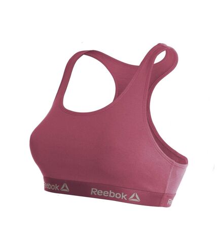 Brassière Femme Unie Coton REEBOK Bordeaux