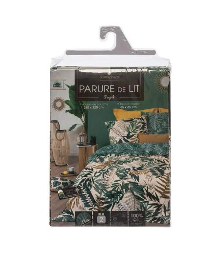 Parure de Lit 3 Pièces Tropik 260x240cm Vert
