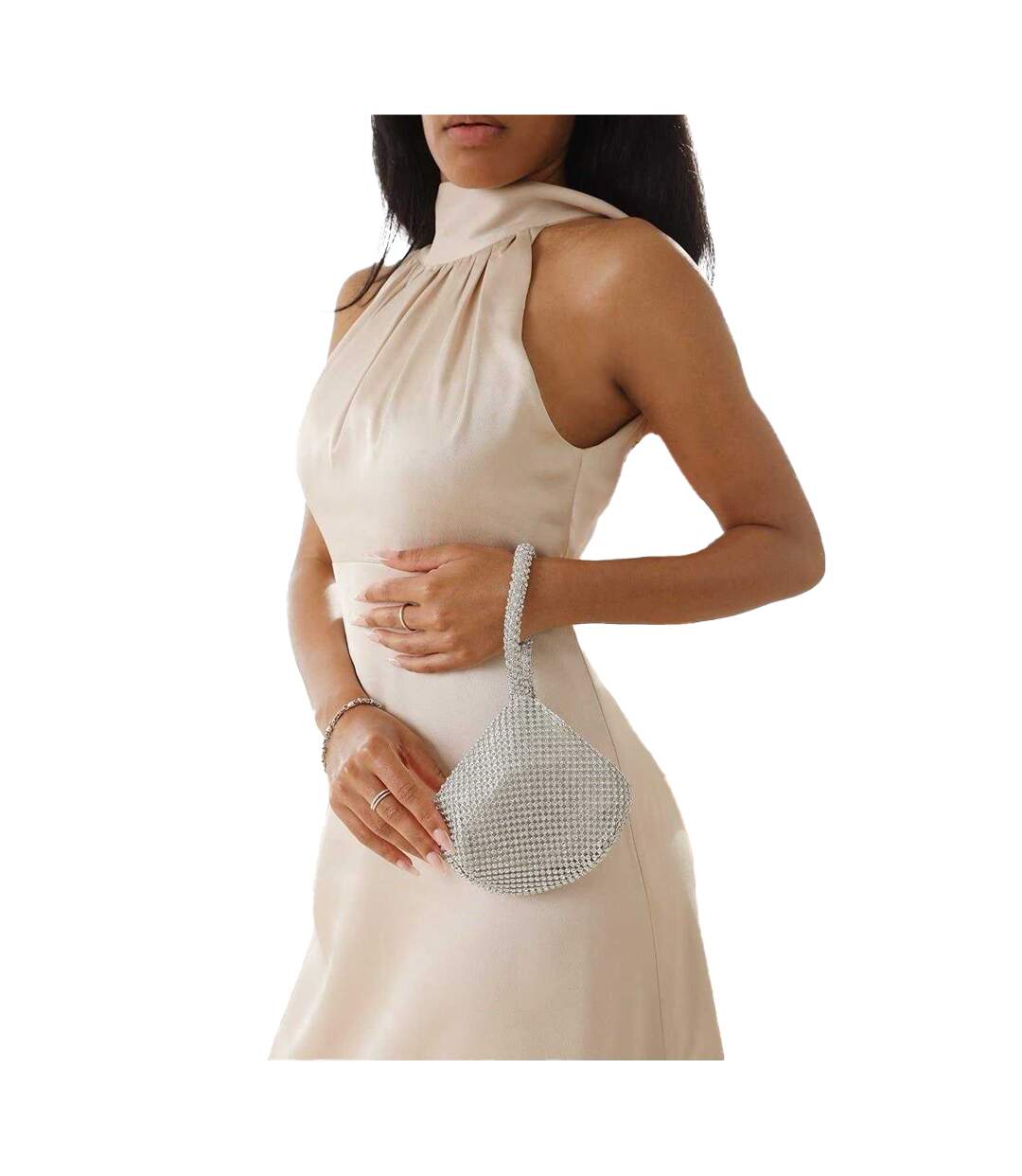 Diamante Clutch Bag One Size Silver Where´s That From-3