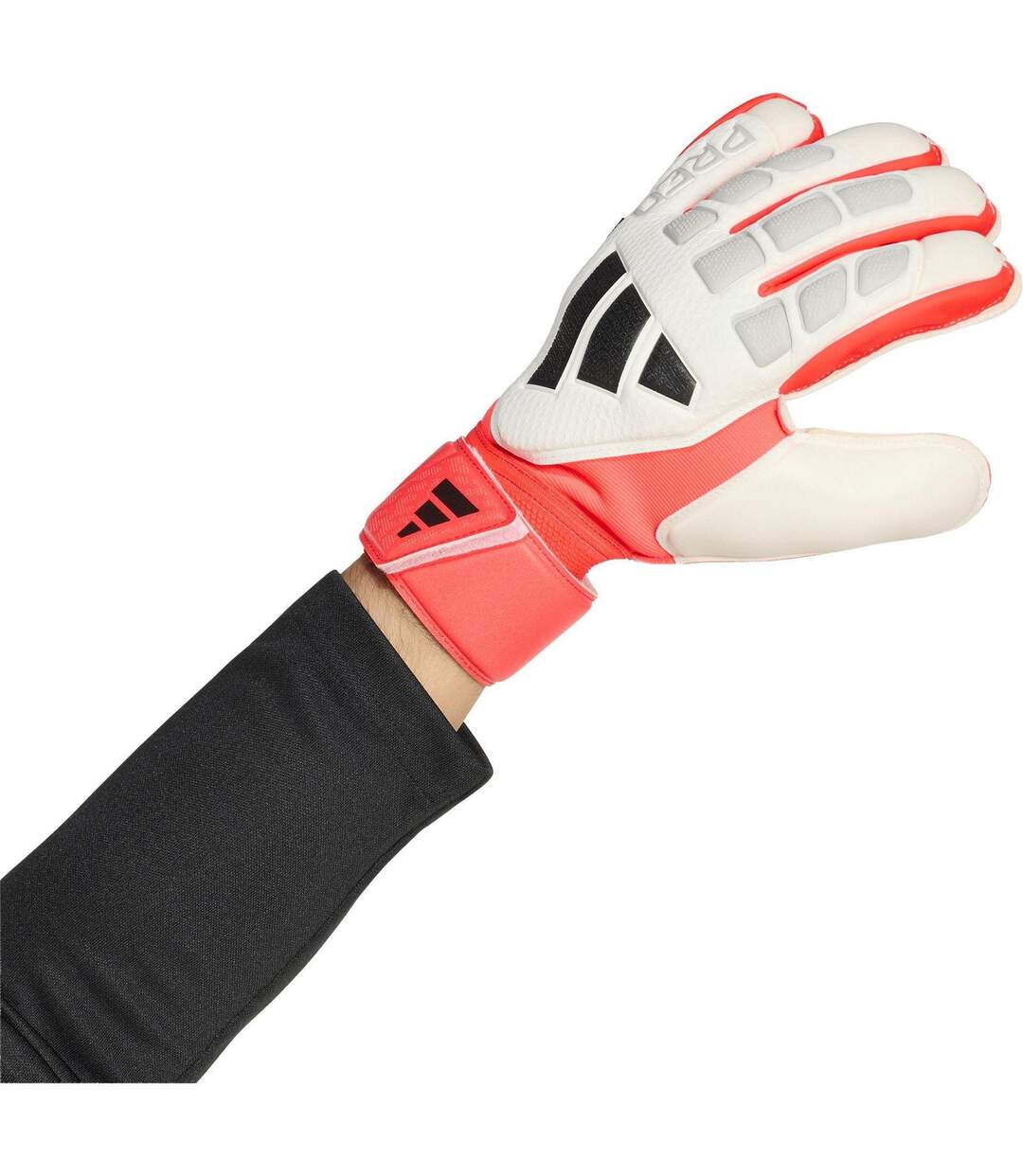 Unisex Adult Predator Match Fingersave Goalkeeper Gloves White Red Adidas-4