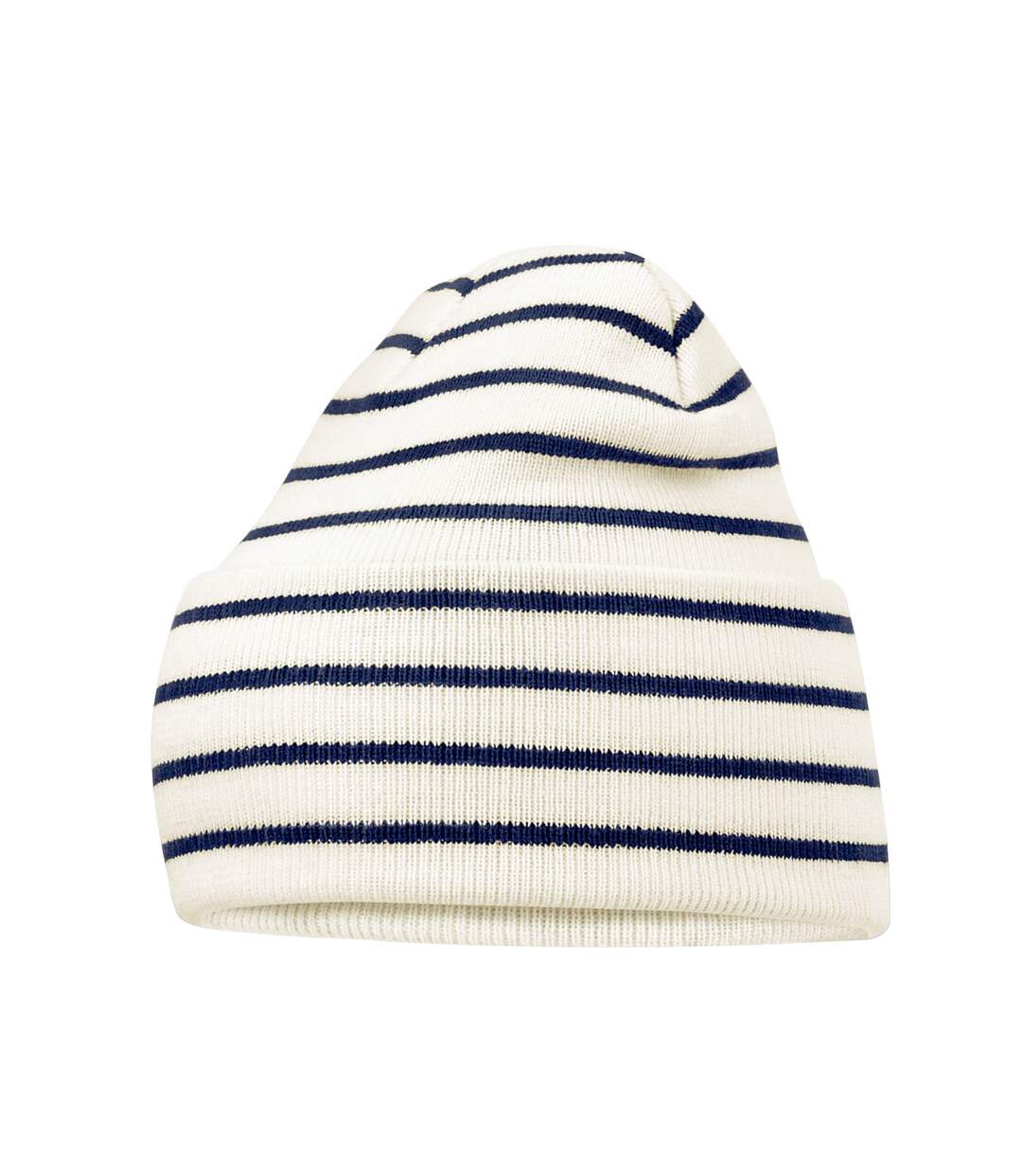 Bonnet Motif/style Rayé Original Blanc Doux Bleu Marine Français Beechfield-2
