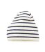 Bonnet Motif/style Rayé Original Blanc Doux Bleu Marine Français Beechfield-2
