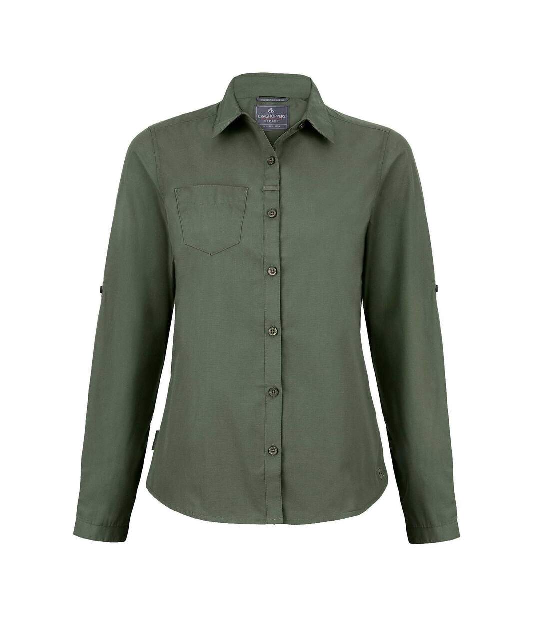 Womens/ladies Kiwi Long-sleeved Shirt Dark Cedar Green Craghoppers-2