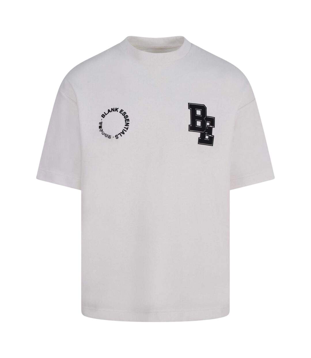 Mens Cotton Blend Oversized T-shirt Off White Blank Essentials-2