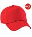 Beechfield Unisex Plain Original 5 Panel Baseball Cap (Pack of 2) (Bright Red) - UTRW6698-1