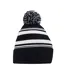 Bonnet Motif/style Rayé Fan Adulte Noir Blanc Beechfield-2