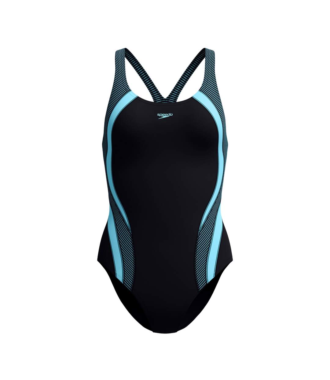 Maillot De Bain 1 Pièce Motif/style À Rayures Quantum Splice Femme Noir Speedo-2
