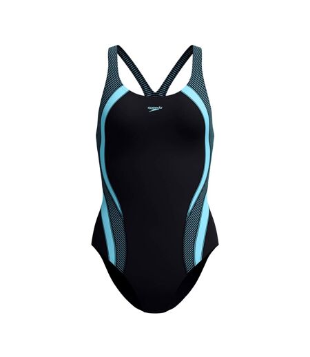 Maillot De Bain 1 Pièce Motif/style À Rayures Quantum Splice Femme Noir Speedo