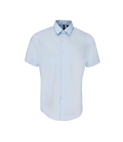 Mens supreme poplin short-sleeved shirt light blue Premier