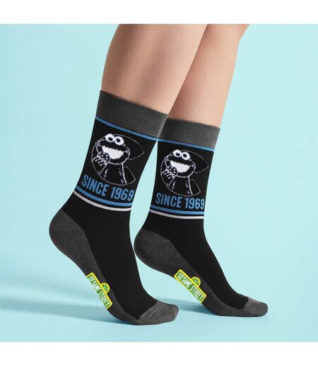 Cookie Monster - Lot de 4 paires chaussettes homme coton motif confort