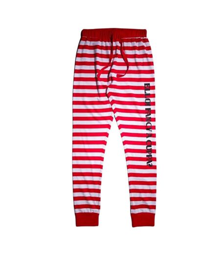 Womens/ladies Ello! Fancy A Cuppa? The Worm Striped Pyjama Set Red White Labyrinth