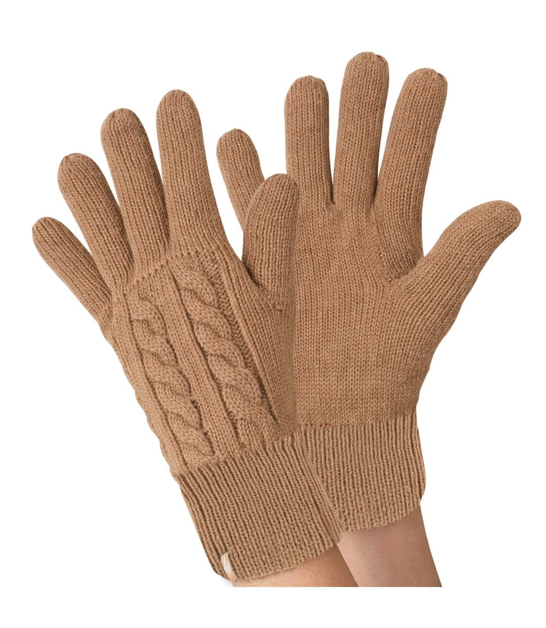 Ladies Striped Fleece Lined Knitted Warm Thermal Winter Gloves-1