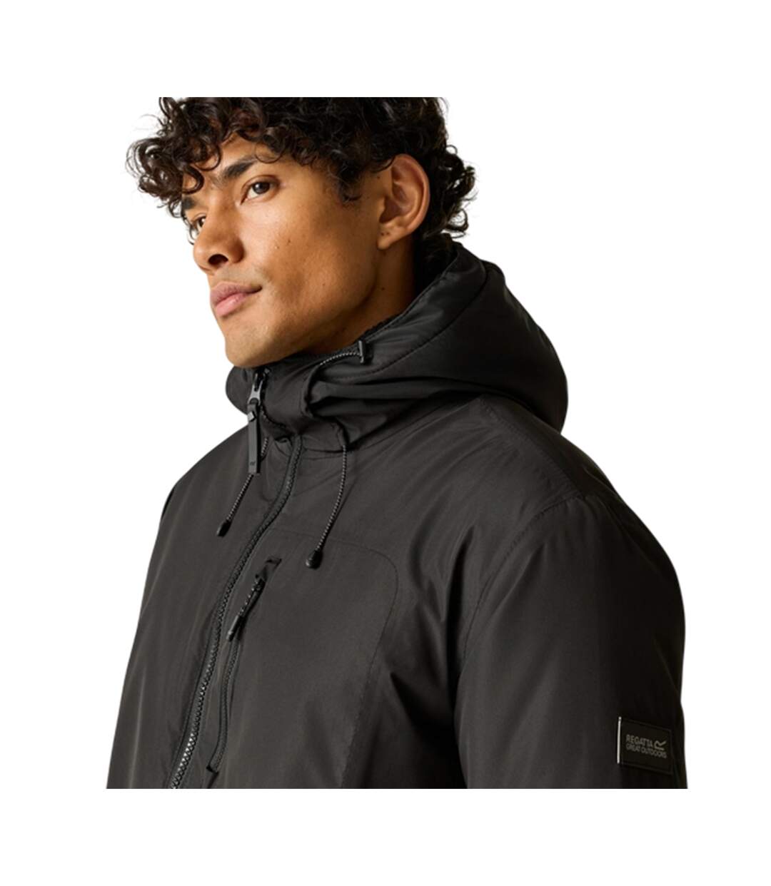 Veste Imperméable Et Isolante À Capuche Ajustable Motif/style Uni Frankie Homme Noir Regatta-4