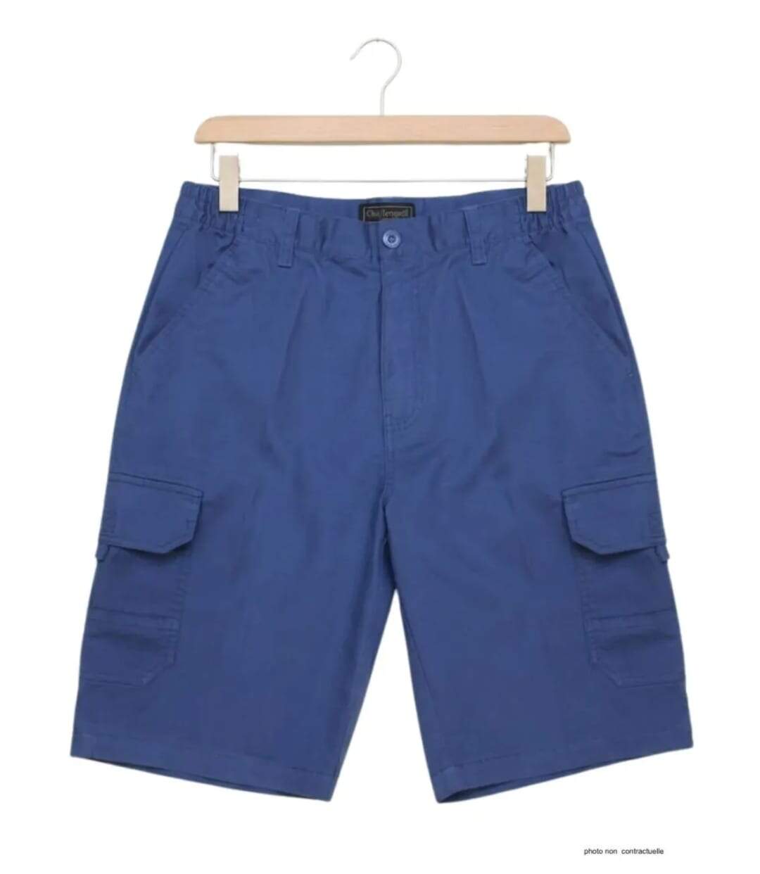 CHALLENGER INCA : Bermuda homme bleu indigo en coton à taille élastiquée style décontracté-2