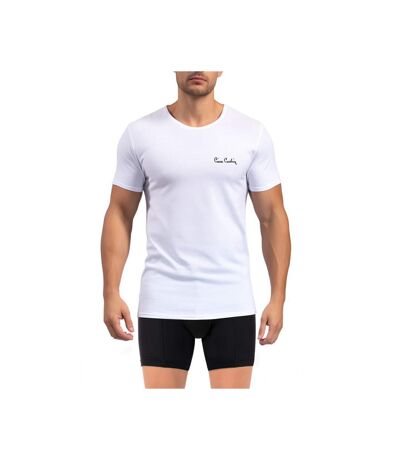 T-shirt homme en col rond avec broderie signature sur la poitrine Pierrecardin