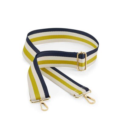 Bagbase Boutique Striped Adjustable Bag Strap (Navy/Oyster/Yellow) (One Size) - UTBC4984