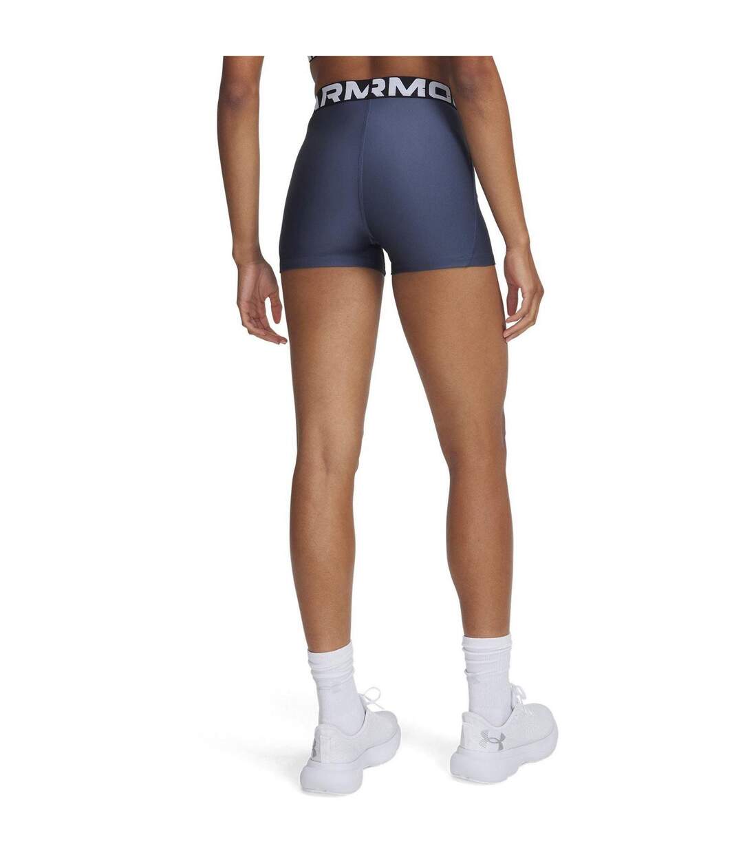 Womens/ladies Heatgear Compression Shorts Frost Gray Under Armour-2