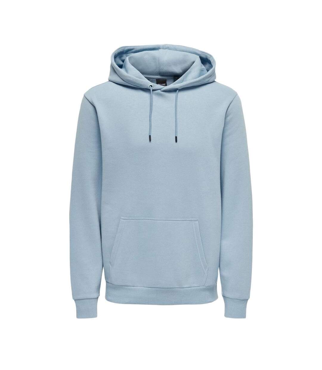Sweat à capuche bleu moyen homme only & sons ceres-2