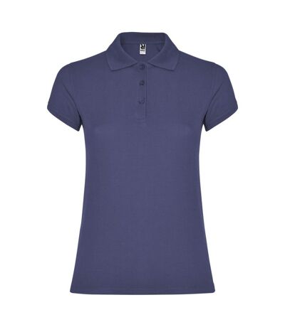 Polo star femme bleu denim Roly