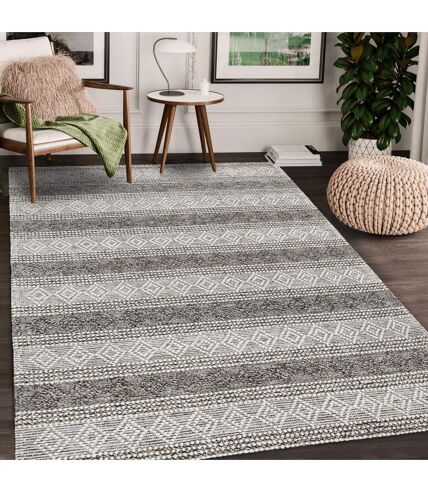 Tapis salon et chambre tissé en laine motif ethnique FOULANI