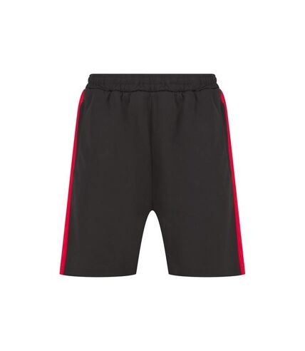 Finden & Hales Mens Knitted Pocket Shorts (Black/Red)