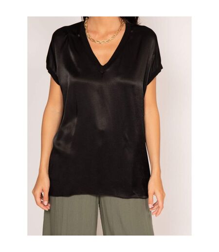 T-shirt col V satin FENTA - Dona X Lisa