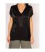 T-shirt col V satin FENTA - Dona X Lisa-3