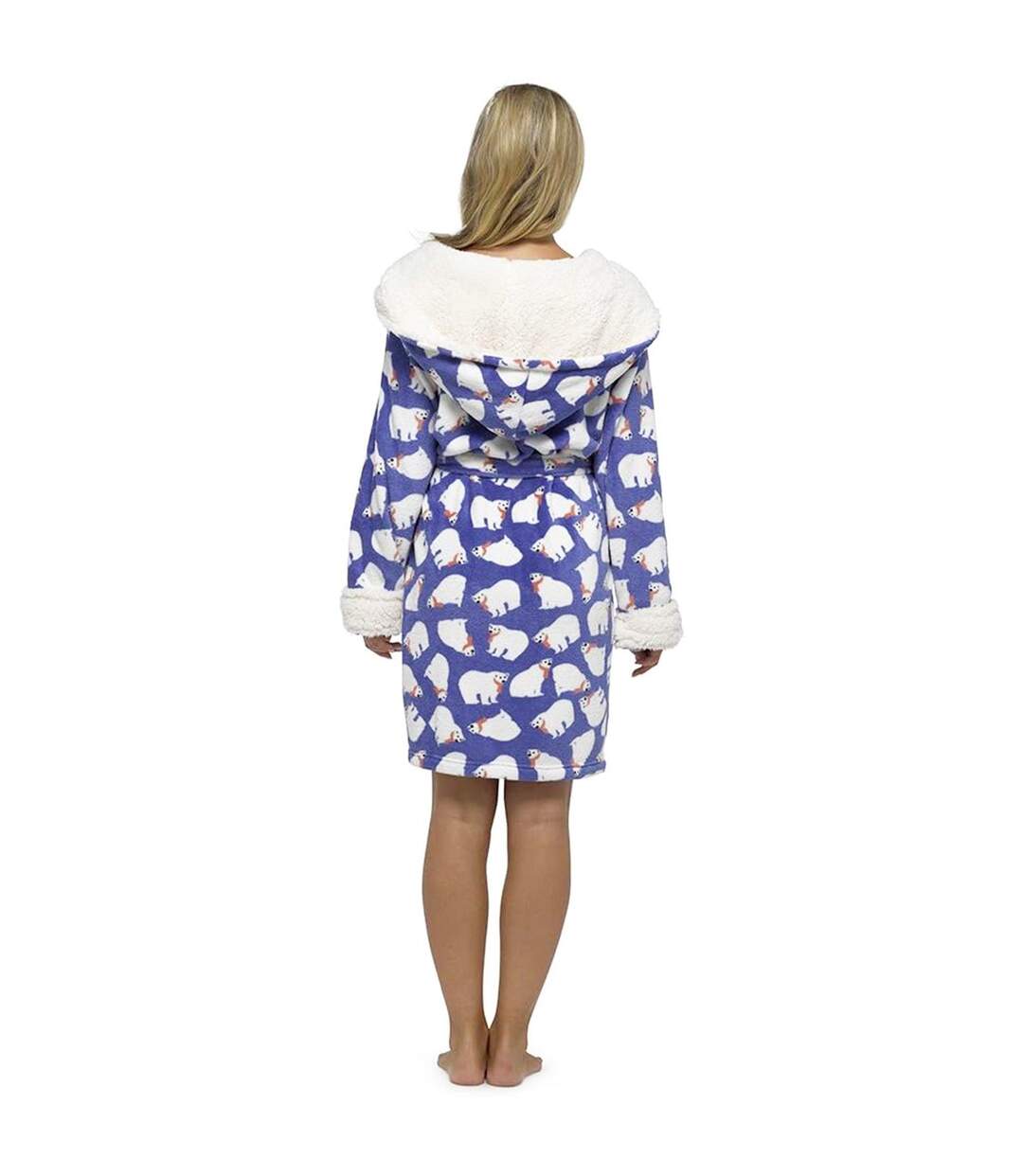 Robe De Chambre Motif/style Ours Polaire Femme Blanc Bleu Keanu-2
