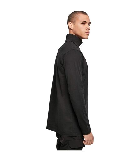 Build Your Brand Mens Turtle Neck Long-Sleeved T-Shirt (Black)