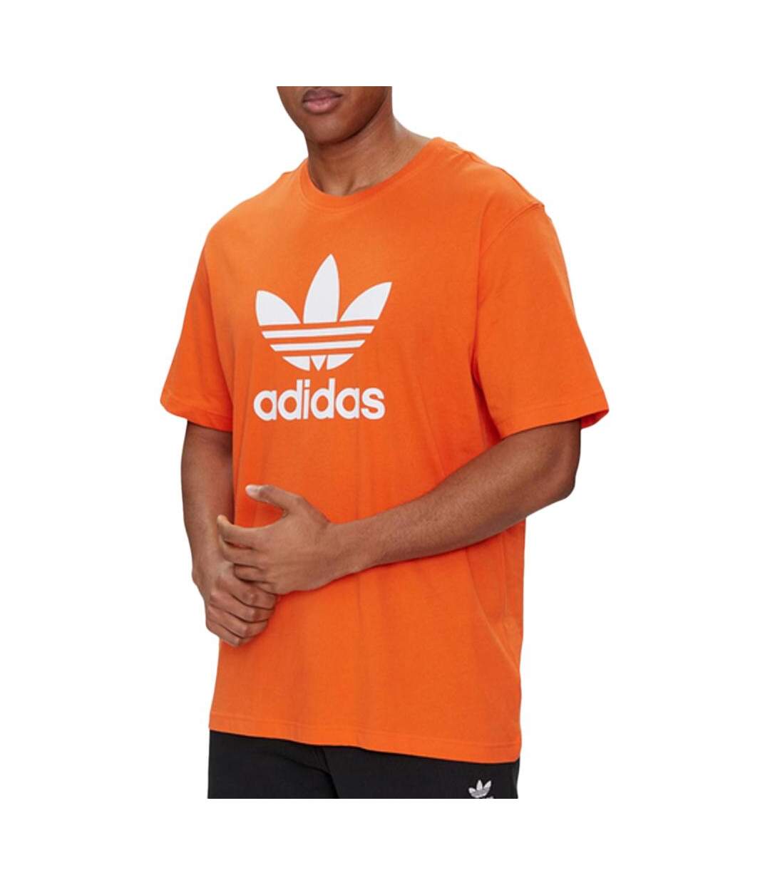 T-shirt Orange Homme Adidas Trefoil - L-1