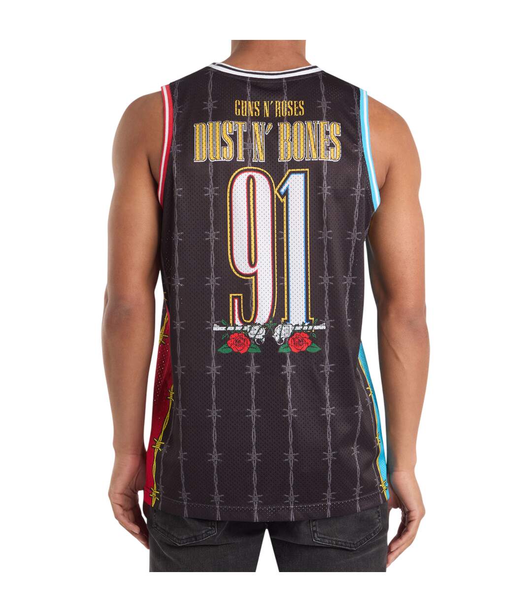 Maillot De Basket Dust N Bones Homme Noir Rouge Bleu Amplified-2