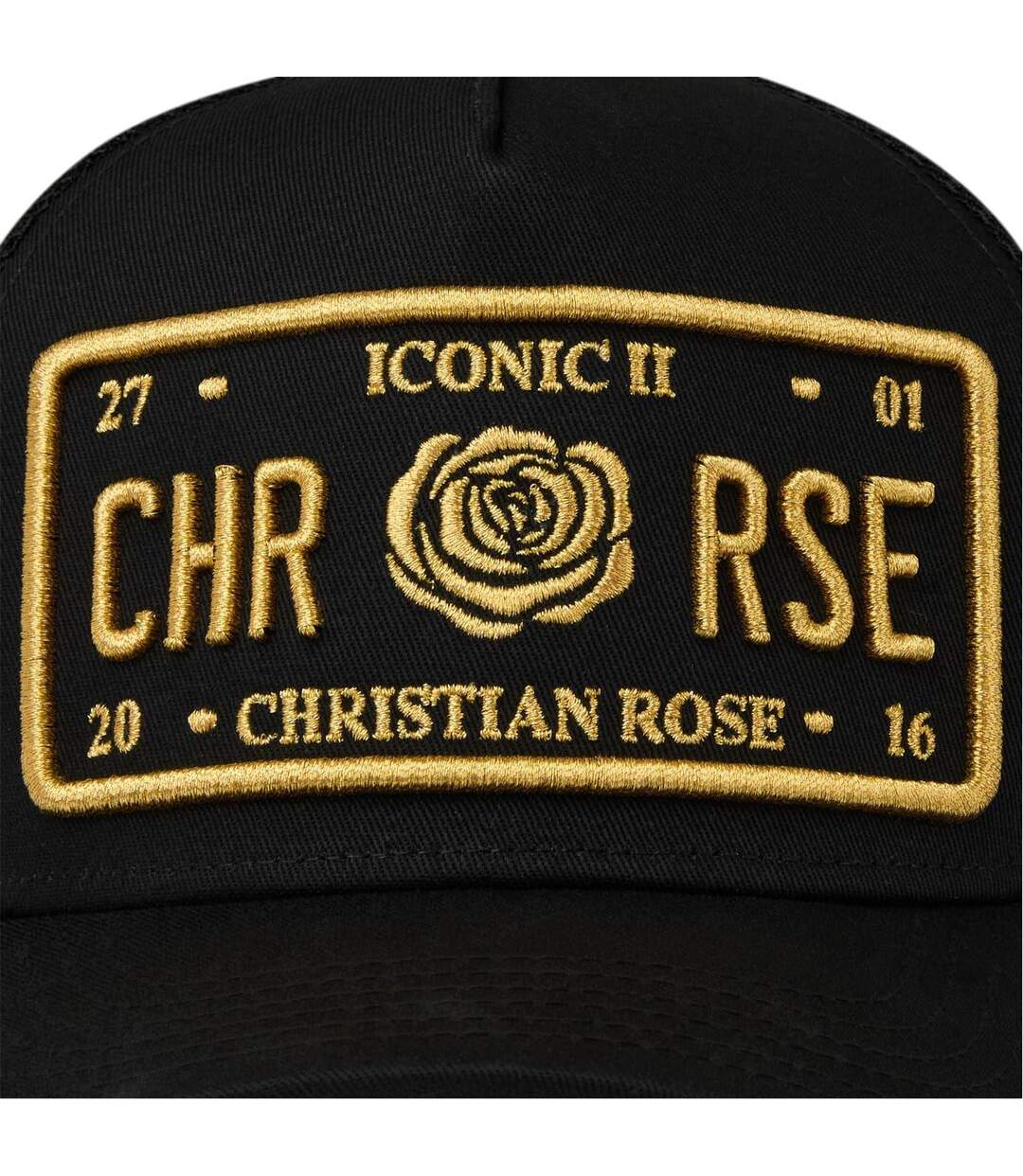 Casquette Trucker Li Plate Noir Jaune Or Christian Rose-4