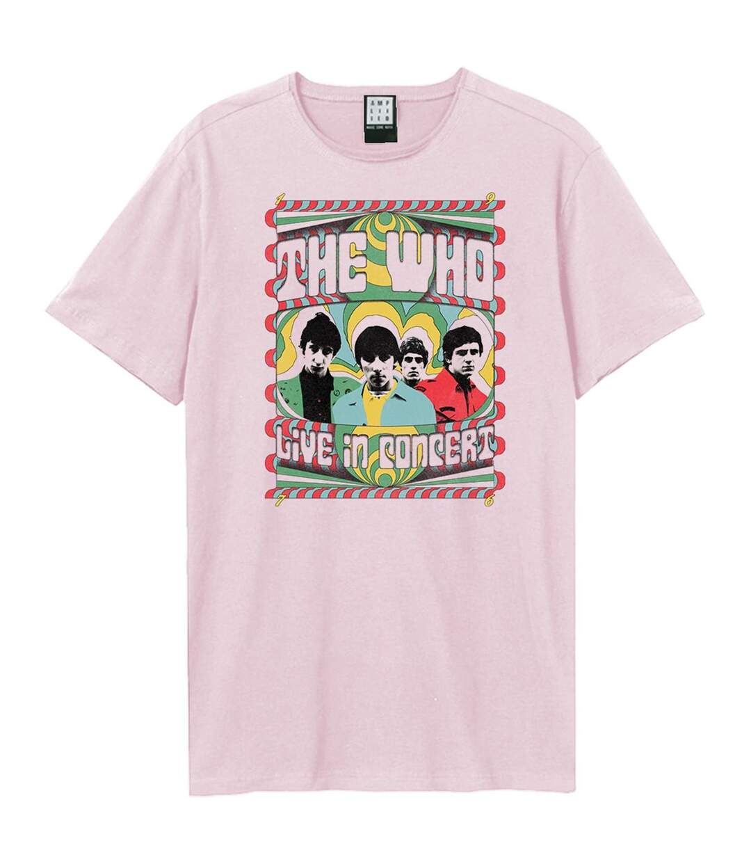 T-shirt Style The Who Paisley Live In Concert Adulte Rose Amplified-1
