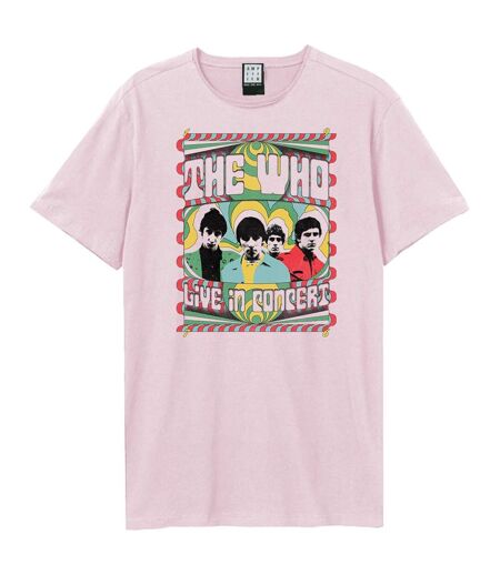 T-shirt Style The Who Paisley Live In Concert Adulte Rose Amplified