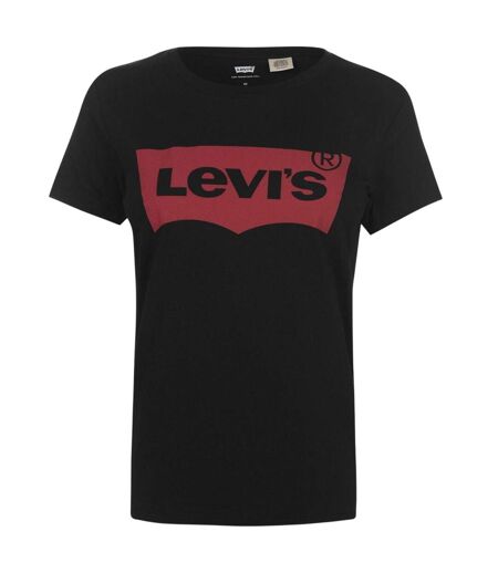 Womens/ladies Batwing Logo T-shirt Black Levis