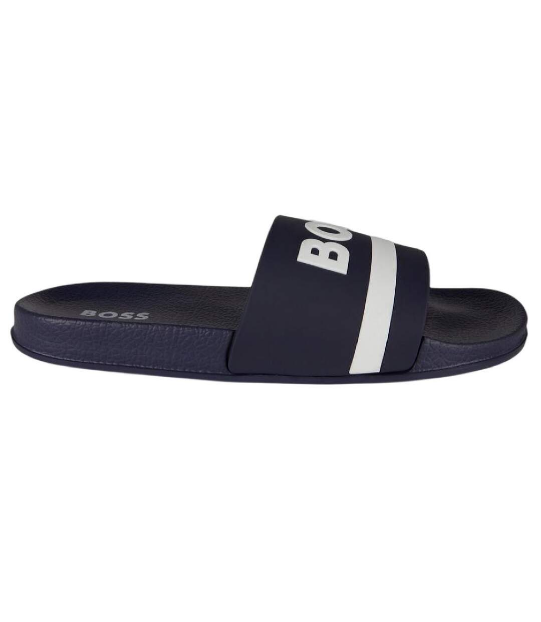 Claquettes Motif/style Lettrage Femme Bleu Marine Boss-4