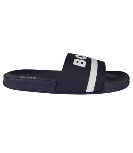 Claquettes Motif/style Lettrage Femme Bleu Marine Boss