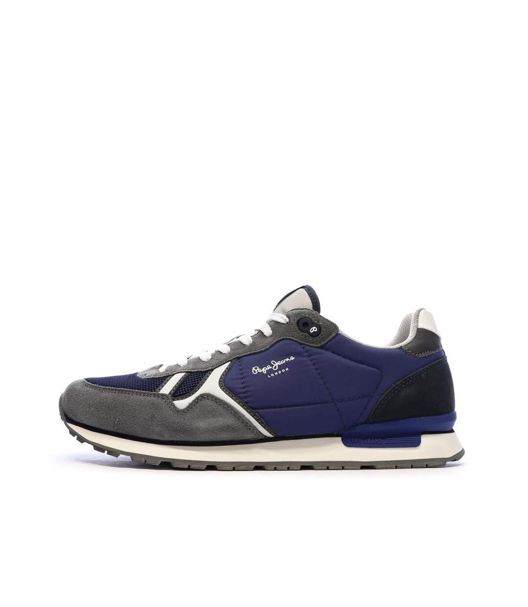 Baskets gris/bleu homme pepe jeans brit mixt-1