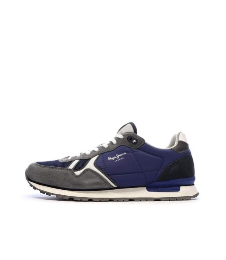 Baskets gris/bleu homme pepe jeans brit mixt