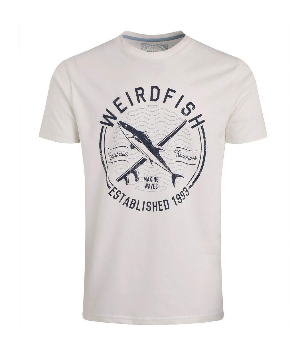 Mens hudson printed branded t-shirt white Weird Fish-1