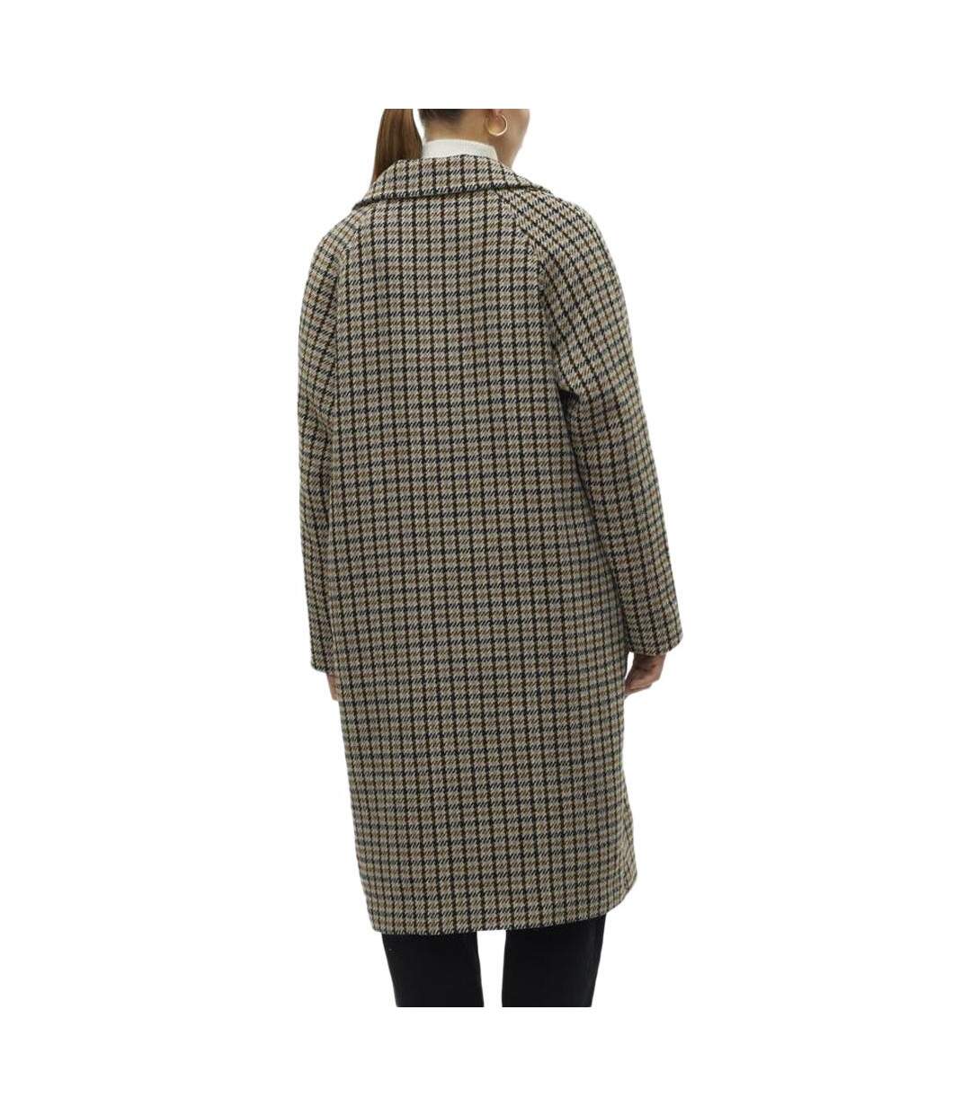 Manteau beige à carreaux femme vero moda hannah-2