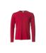 Mens Basic Long-sleeved T-shirt Red Clique-1