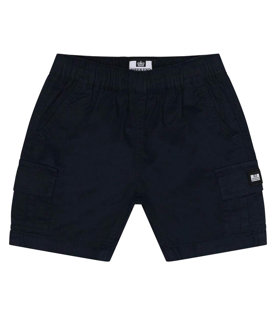 Mens High Desert Elasticated Waist Cargo Shorts Black Weekend Offender-1