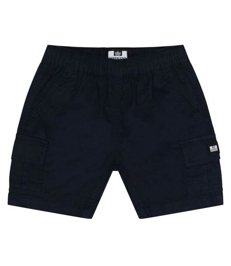Mens High Desert Elasticated Waist Cargo Shorts Black Weekend Offender